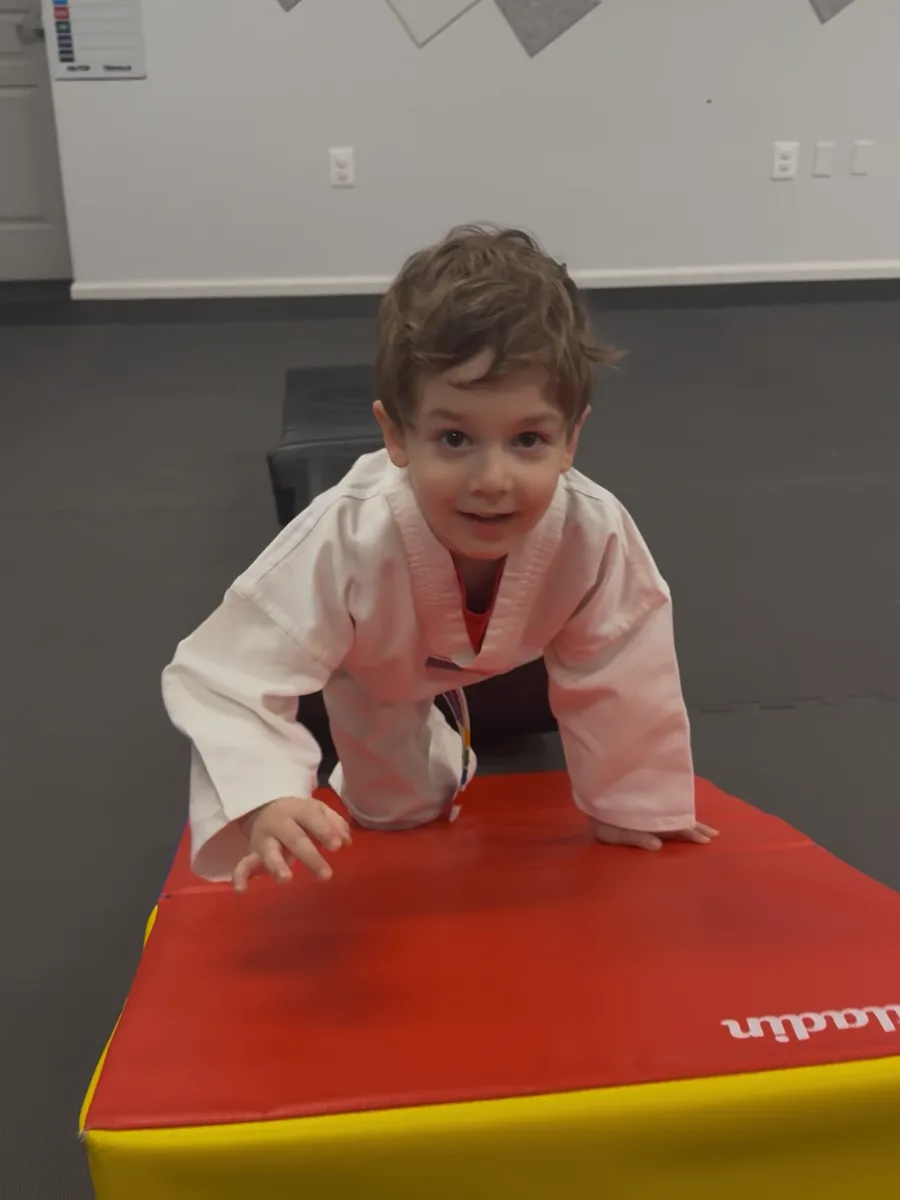 Young student practicing martial arts at Rise Up NJ in Atco